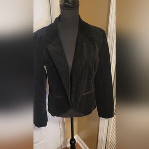 Mossimo Elegant Women's Black Velour One Button Blazer, Size LARGE.